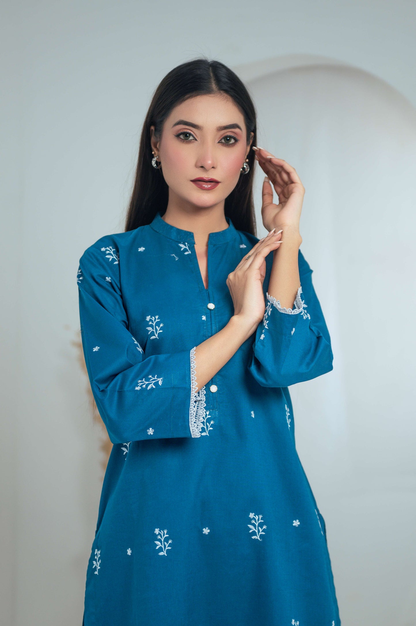 Sapphire Stitched 2PC Sequin Embroidered Lawn Dress